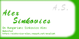 alex sinkovics business card